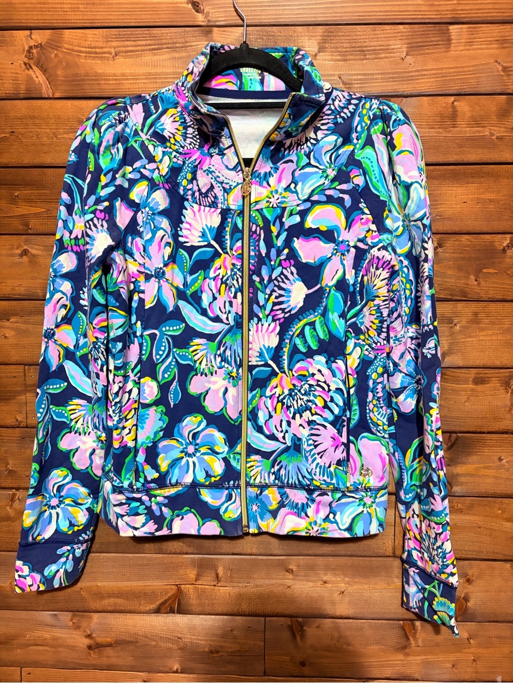 Lilly Pulitzer Luxletic Jordanna Jacket High Tide Navy Shes Got Sol Zip S